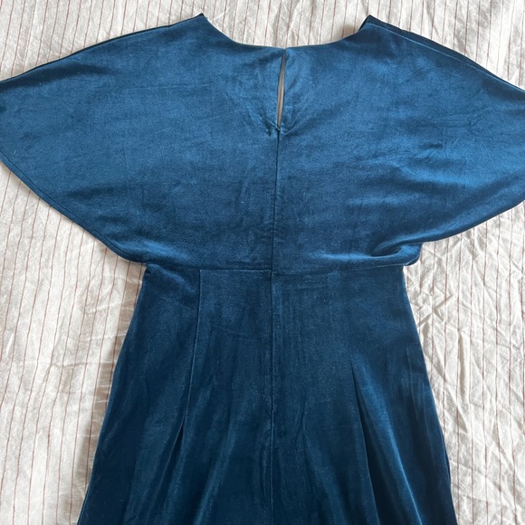 Sapphire Blue Velvet Jumpsuit from Anthropologie - Picture 6 of 7